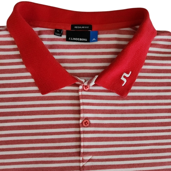 J.LINDEBERG Striped Polo golf Shirt Men's XL - Picture 4 of 13